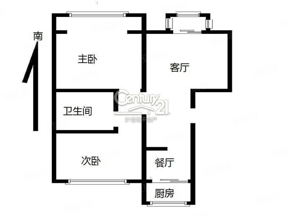 华都圣帝2室1厅1卫92㎡南北43万