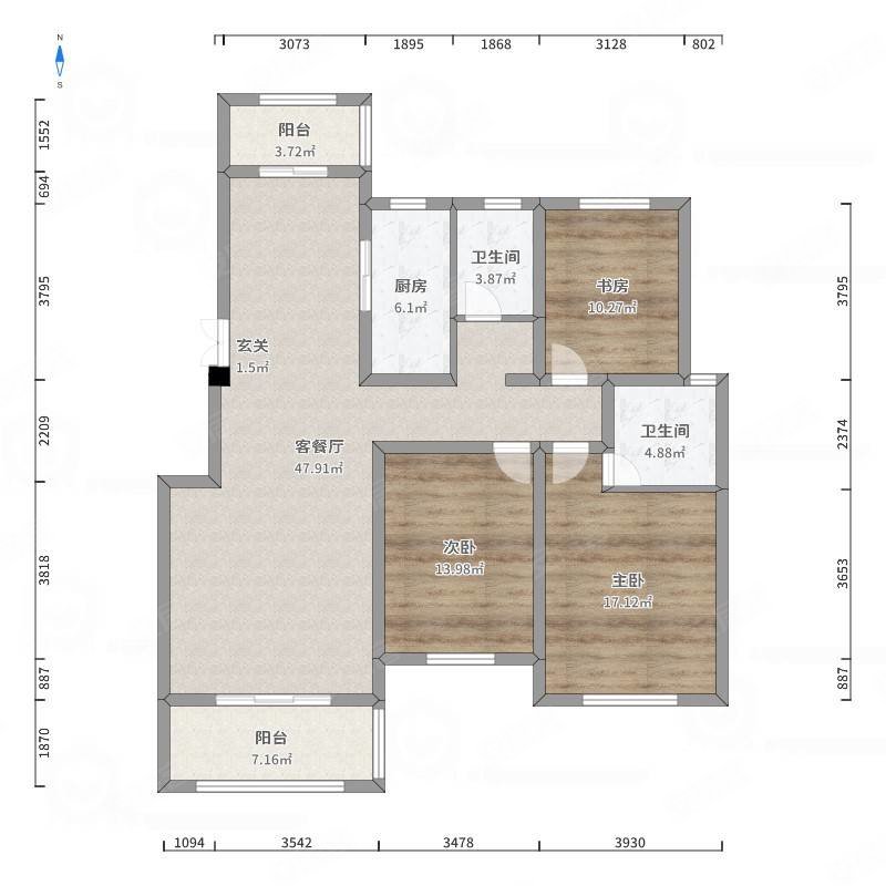 置地上河府(遂平)3室2厅2卫137㎡南北58万