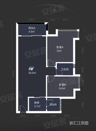 正太广场2室2厅1卫85.88㎡南北190万