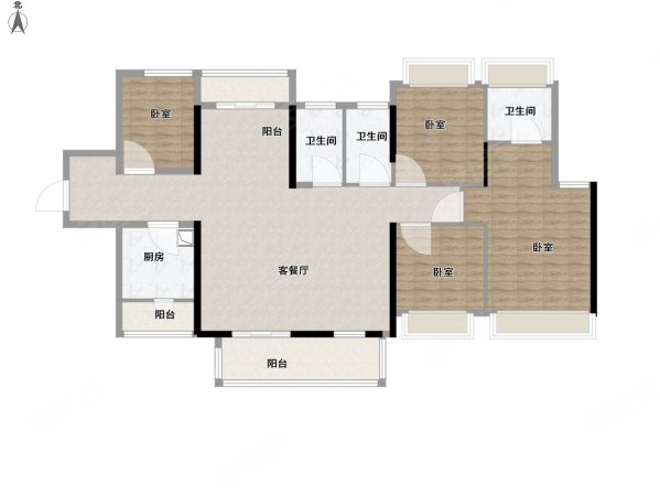 招商公园1872192方大4房高层南北对流视野开阔