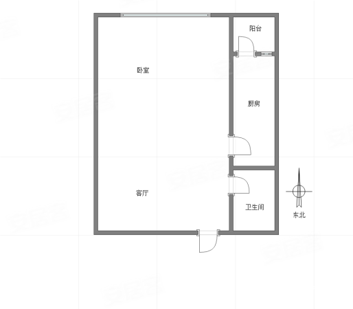 朵力尚美国际1室1厅1卫44㎡南北38万