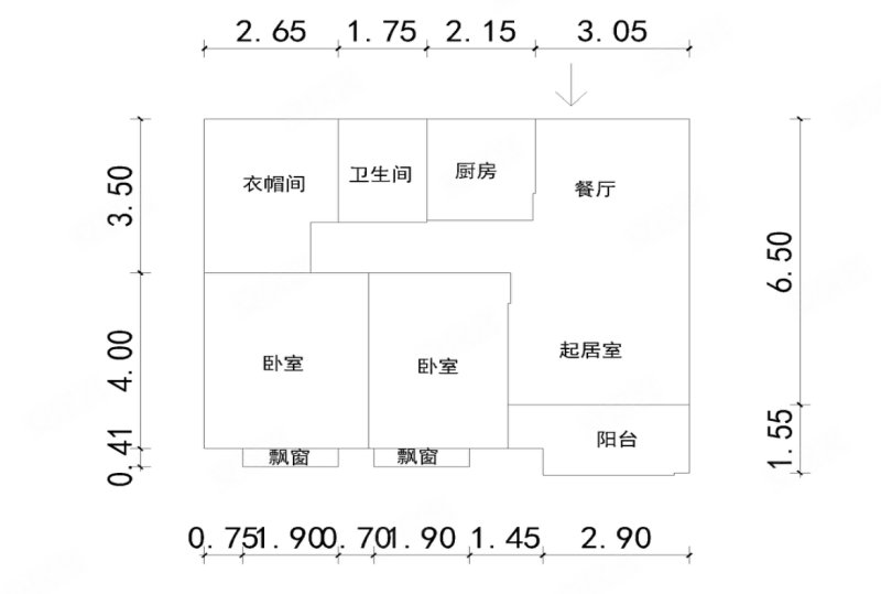 景云华府3室1厅1卫98㎡南北68.8万