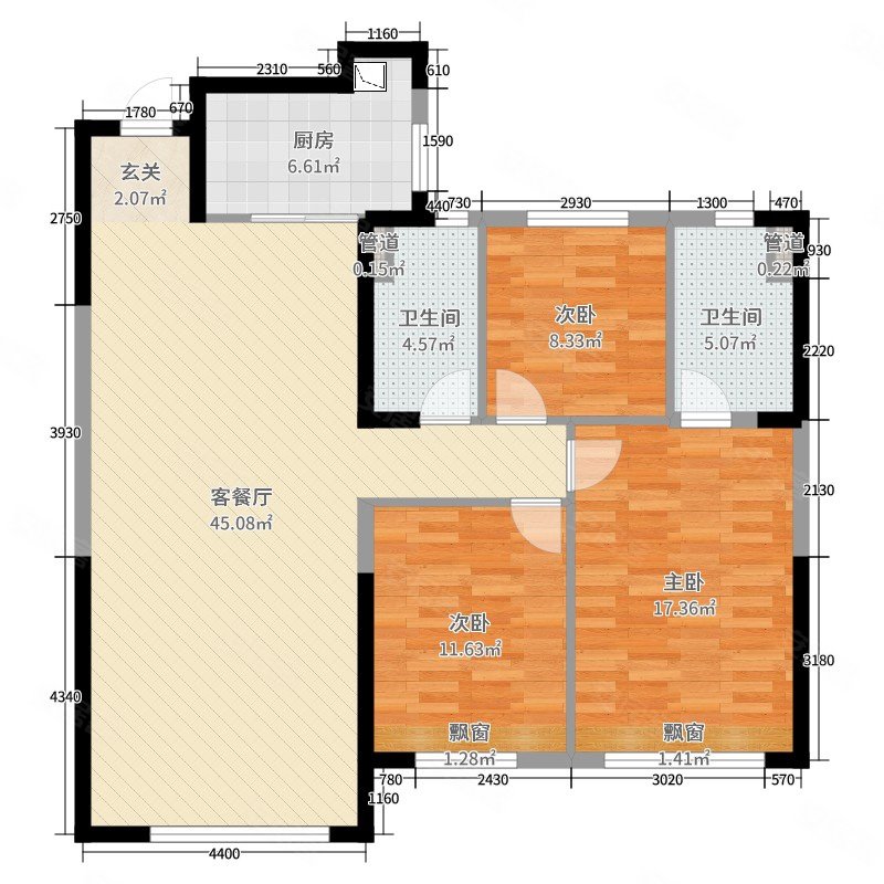 兴业小区3室2厅2卫125㎡东西95万