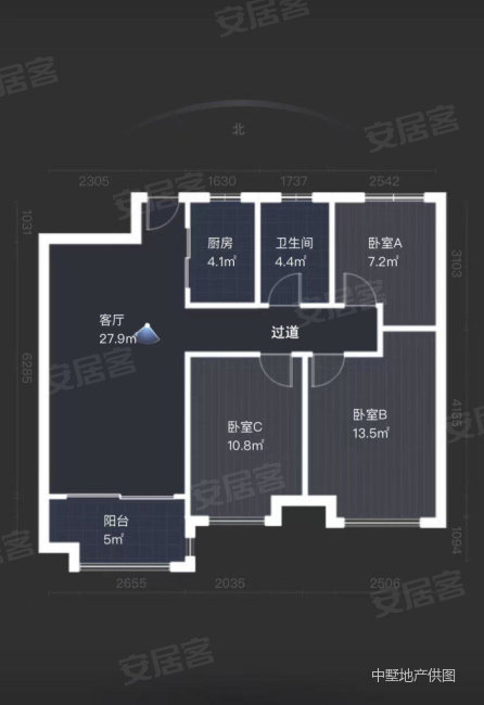 文一名门学府3室2厅1卫92㎡南北140万