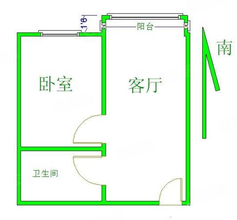 阳光嘉园1室1厅1卫39㎡南北9.5万