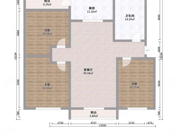 一品苑 精装套三 1400 三台空调 基本设施齐全 拎包入住,胶州租房