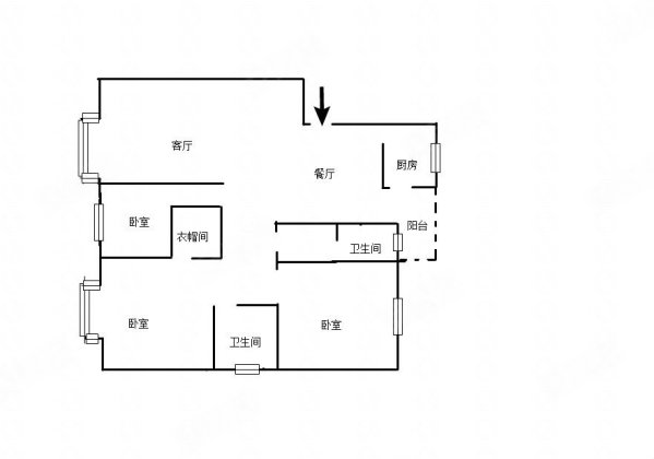 泽润家园3室2厅2卫121㎡南北64万