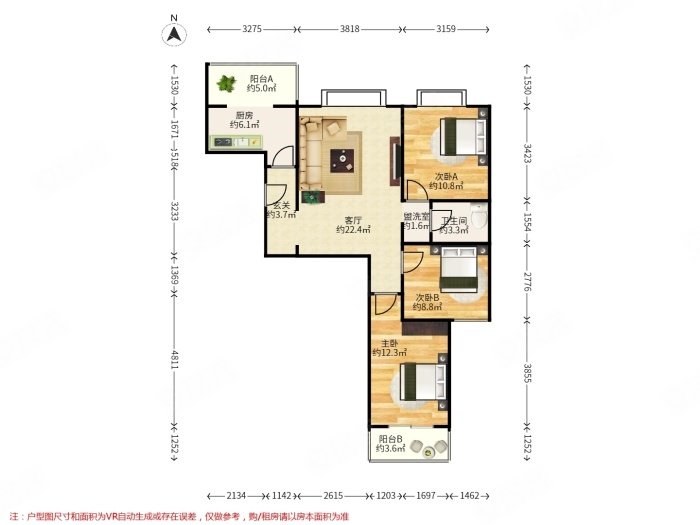 怡馨家园3室1厅10900平米