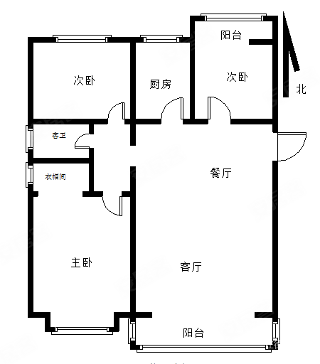 润泓中堂(公寓住宅)3室2厅1卫127㎡南北91万