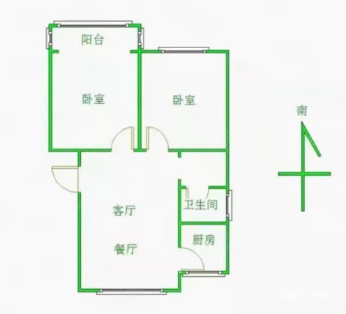 二附小区2室2厅1卫95㎡南北38.5万