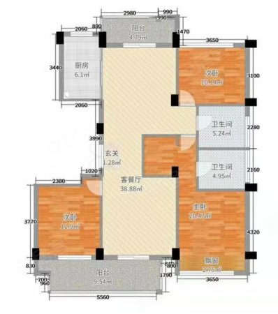 新湖国际上峰阁3室2厅2卫171㎡南北568万