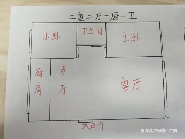 顺宁家园2室2厅1卫84.77㎡南北53万