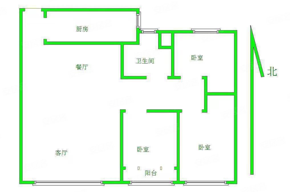 云溪九城3室2厅1卫108.75㎡南北132万