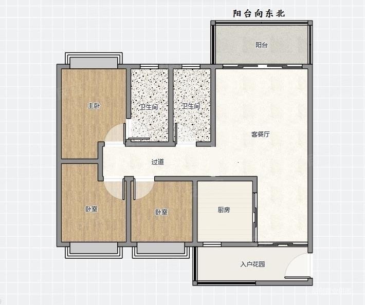 星弘誉景花园3室2厅2卫102㎡南北72.8万