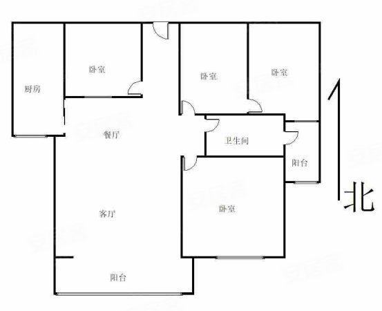 凤凰花城(一期)4室2厅1卫87.53㎡南178万