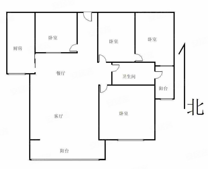 凤凰花城(一期)4室2厅1卫87.53㎡南178万