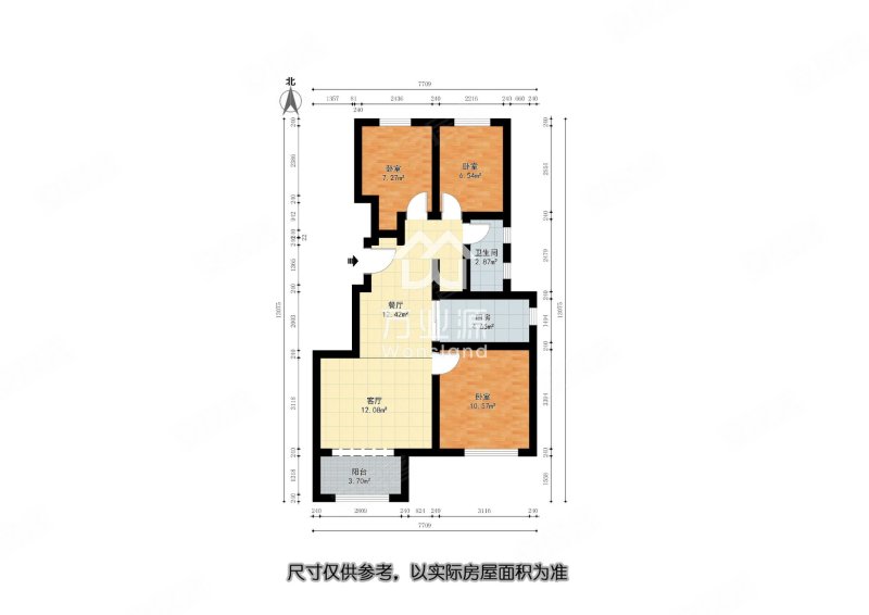 宝龙城南苑3室1厅1卫89㎡南北108万