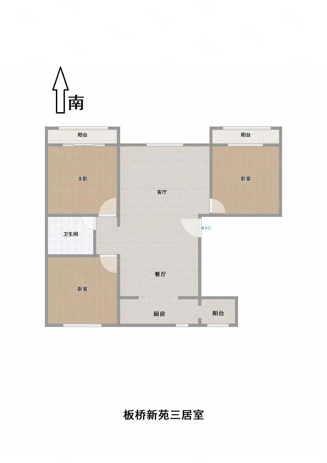 板桥新苑3室1厅1卫109.37㎡南北230万