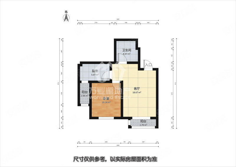 朗月轩1室1厅1卫65㎡南90万