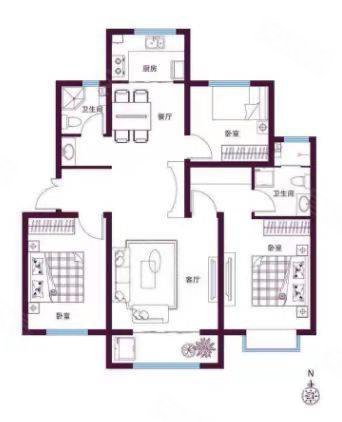 滨江怡景3室2厅1卫92㎡南北39.5万