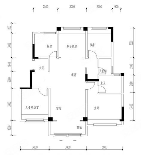 卢卡洋房 凤凰层蝴蝶户型能做四室 老证带中央空调地暖