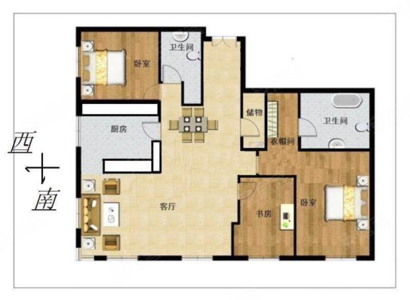 户型方正,当代moma二手房,2200万,3室2厅,2卫,185平米-北京安居客