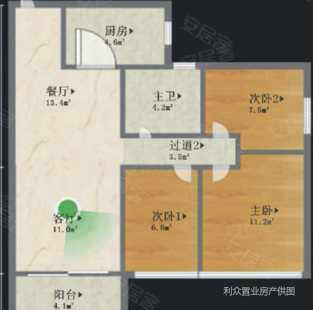 幸福佳苑3室2厅1卫97㎡南北32万