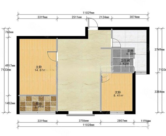 恒盛湖畔豪庭(南区公寓住宅)2室2厅1卫86.83㎡南368万