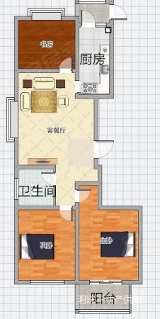 金都时代新城3室2厅1卫110.94㎡南北67万