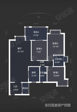 主城区 地铁口 居家套三双卫 业主急售,富丽花城二手房,141万,3室2厅