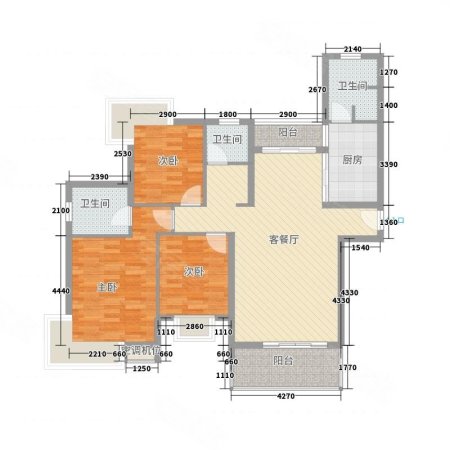 天骥俊园3室2厅2卫135.92㎡南北170万