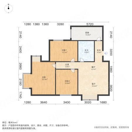 金益园3室1厅1卫114.44㎡南北78万