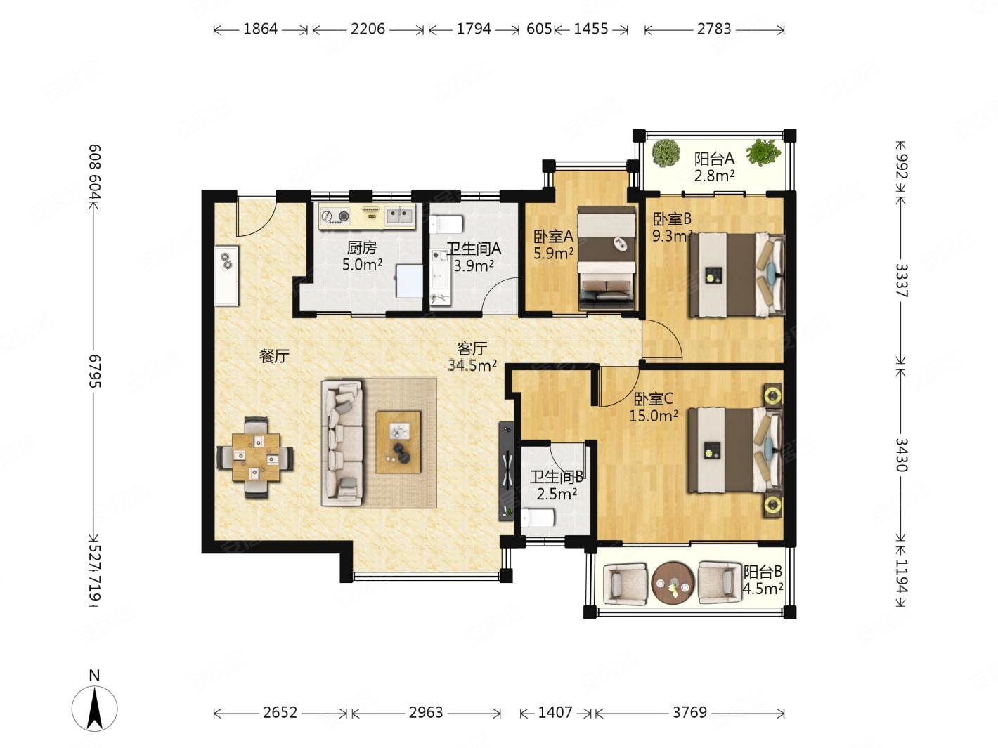 夏湾拱北河畔银石雅园精装大南向三房看房有钥匙