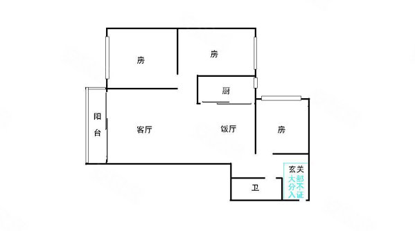 爱家园3室2厅1卫69.29㎡南北330万