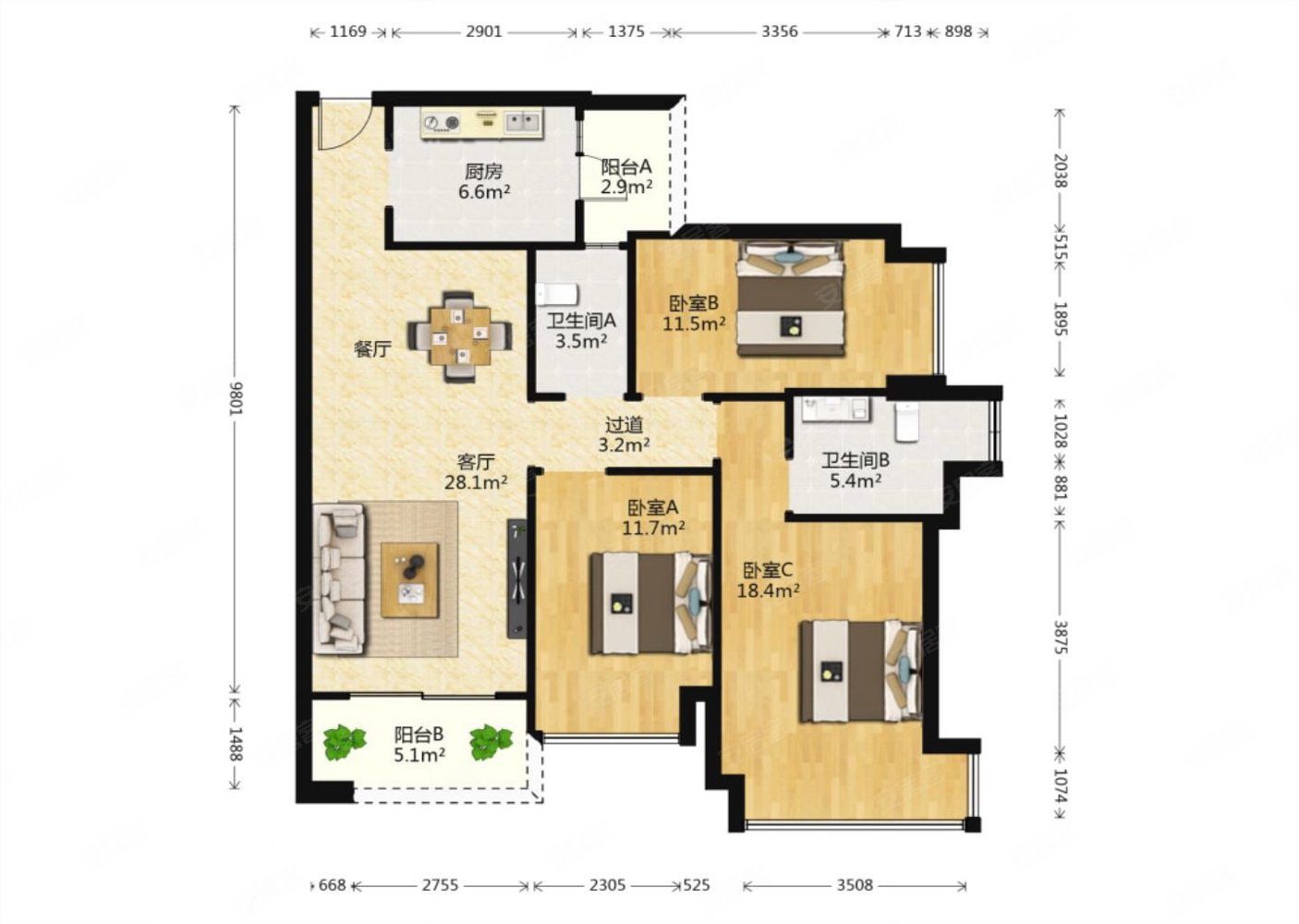 近珠海急售房雅居乐约克郡精装修东南向三房两厅两卫度假房