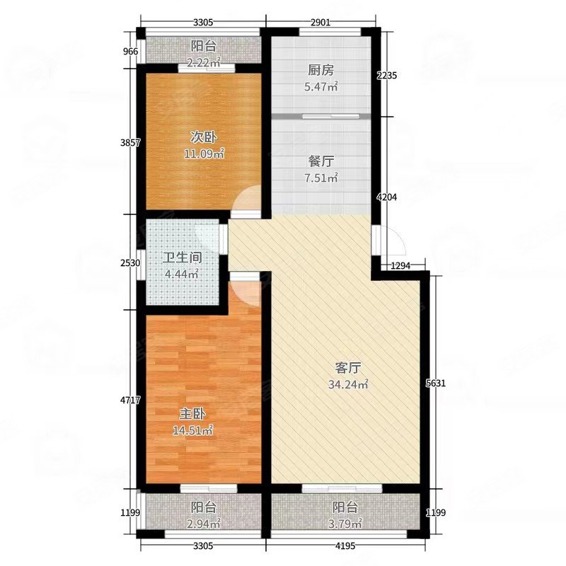 利丰小区2室1厅1卫55㎡南北10万