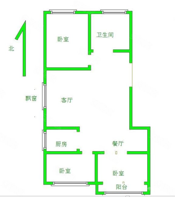 风帆(一区)3室2厅1卫105㎡南北82.8万