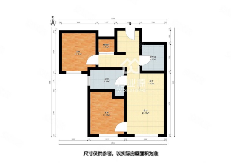 万科观澜2室2厅1卫89㎡南75万