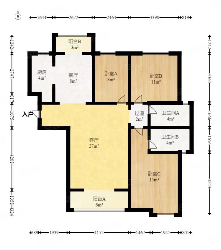 北辰三角洲c3区精装修中间好楼层环境优美商圈成熟