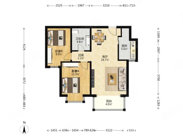 彩虹城正规大两居视野好无遮挡低总价随时看房
