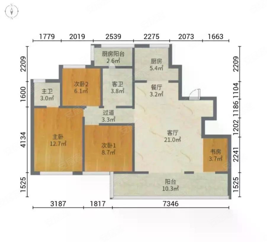 先到先得,奥山府九重锦二手房,200万,4室2厅,2卫,130.