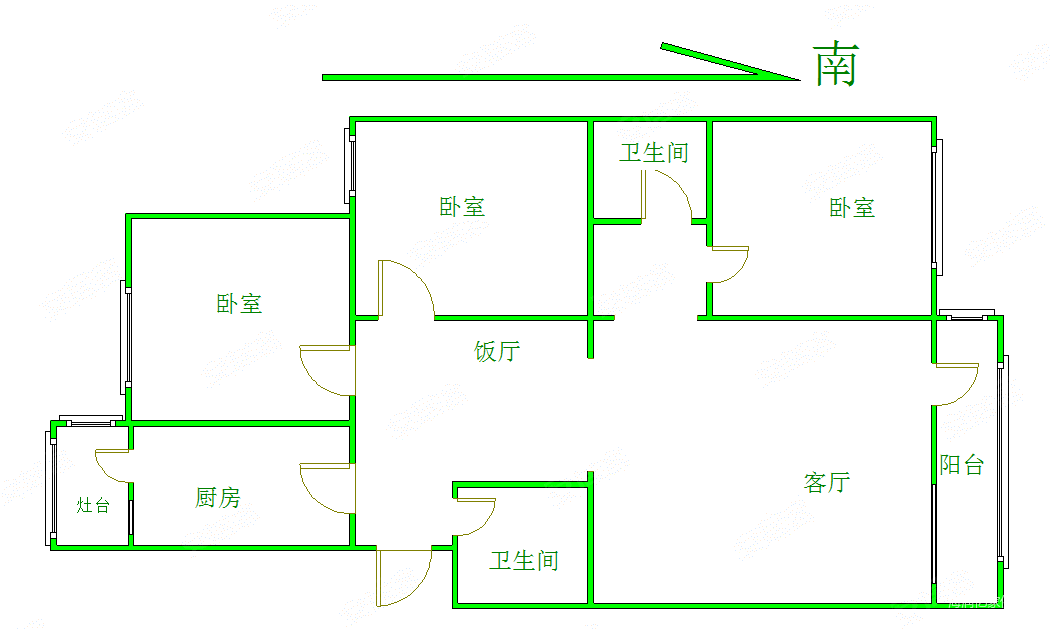 莲花苑小区(延庆)3室2厅2卫106.44㎡南北150万