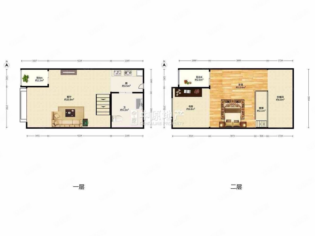 丽都新贵2室2厅3卫87㎡南480万