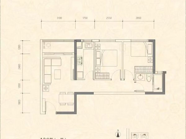 深圳龙华观澜百丽名苑百丽名苑 2室2厅1卫 79平 观澜花园小区民水民电
