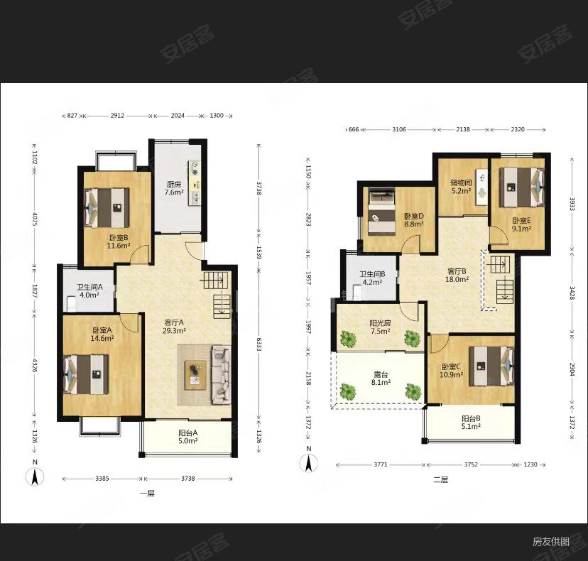 顶楼有露台使用面积大看房有钥匙