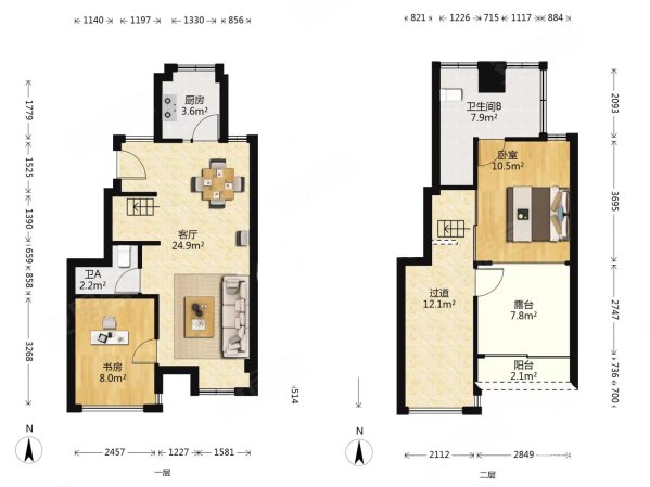 鸿盛家园3室2厅2卫95.5㎡南北210万