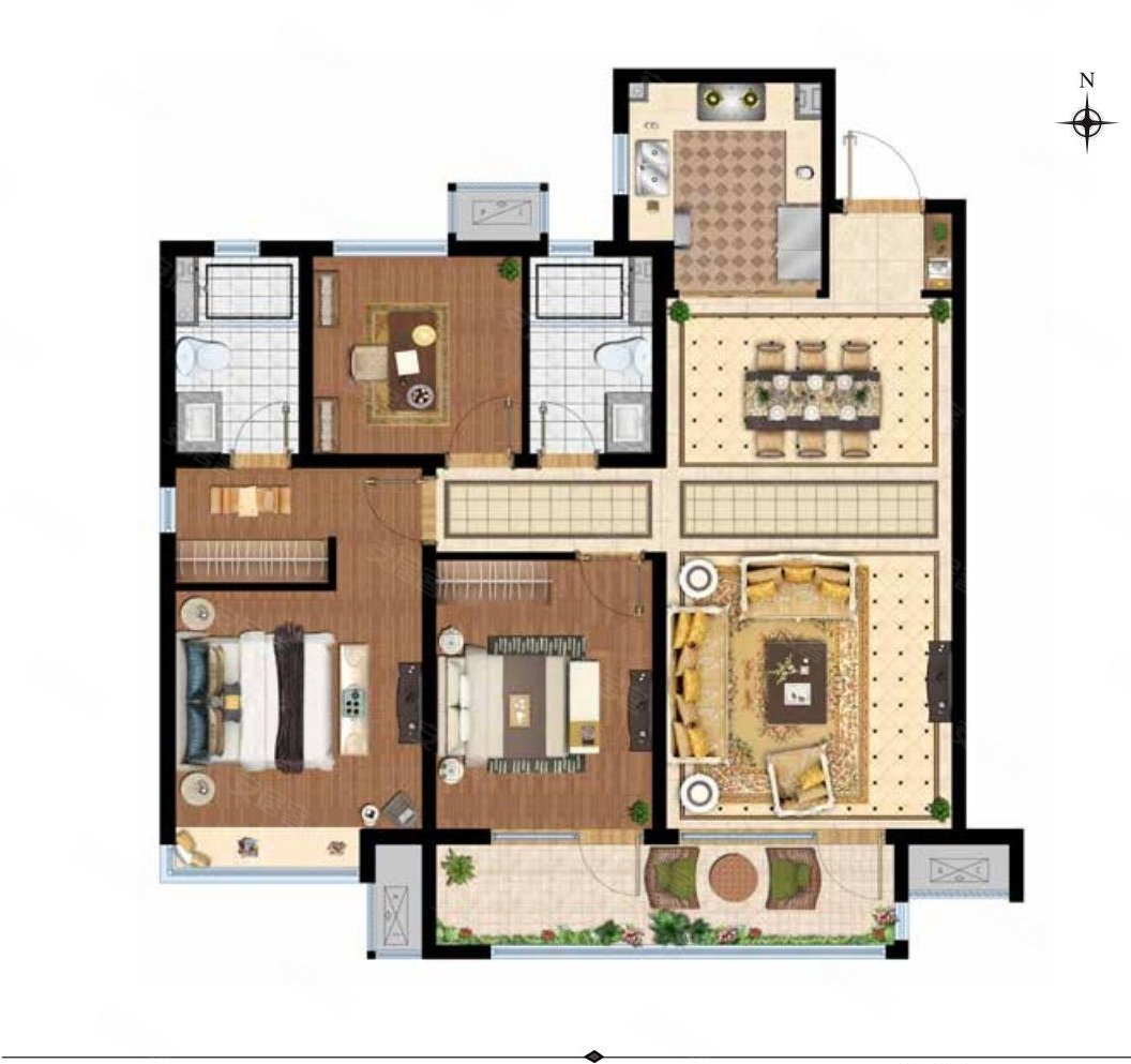 佳源都市(7号南区)3室2厅2卫91.49㎡南129万