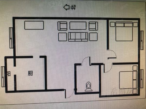 【多图】九九嘉园,桃山公园租房,九九嘉园 2室1厅1卫 南北通透 60平