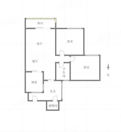 珊瑚水岸(二期)2室2厅1卫88㎡北145万