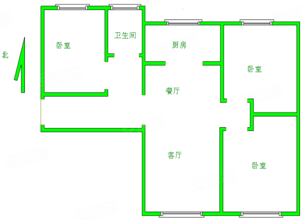 满五南北通透3室2厅精装修
